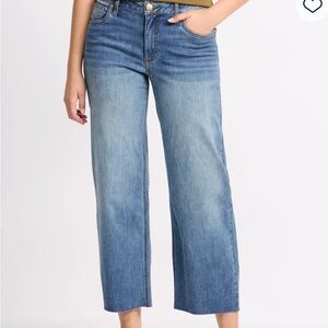 Judy Blue Raw Hem Cropped Wide Leg Jeans